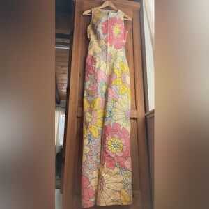 One of a kind hand sewn Revice Hollywood Heartthrob floral jumpsuit w/<3 cutout